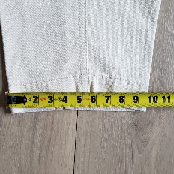 VTG Eddie Bauer Jeans Womens 20 Beige Relaxed Wedgie Mom Capri Western USA 34x26 - Picture 7 of 7